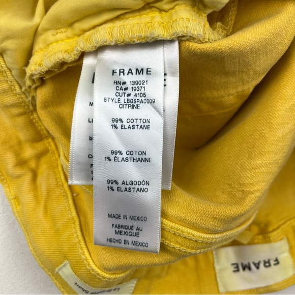 FRAME Le Brigette Cloud Denim Shorts in Citrine - Picture 7 of 7